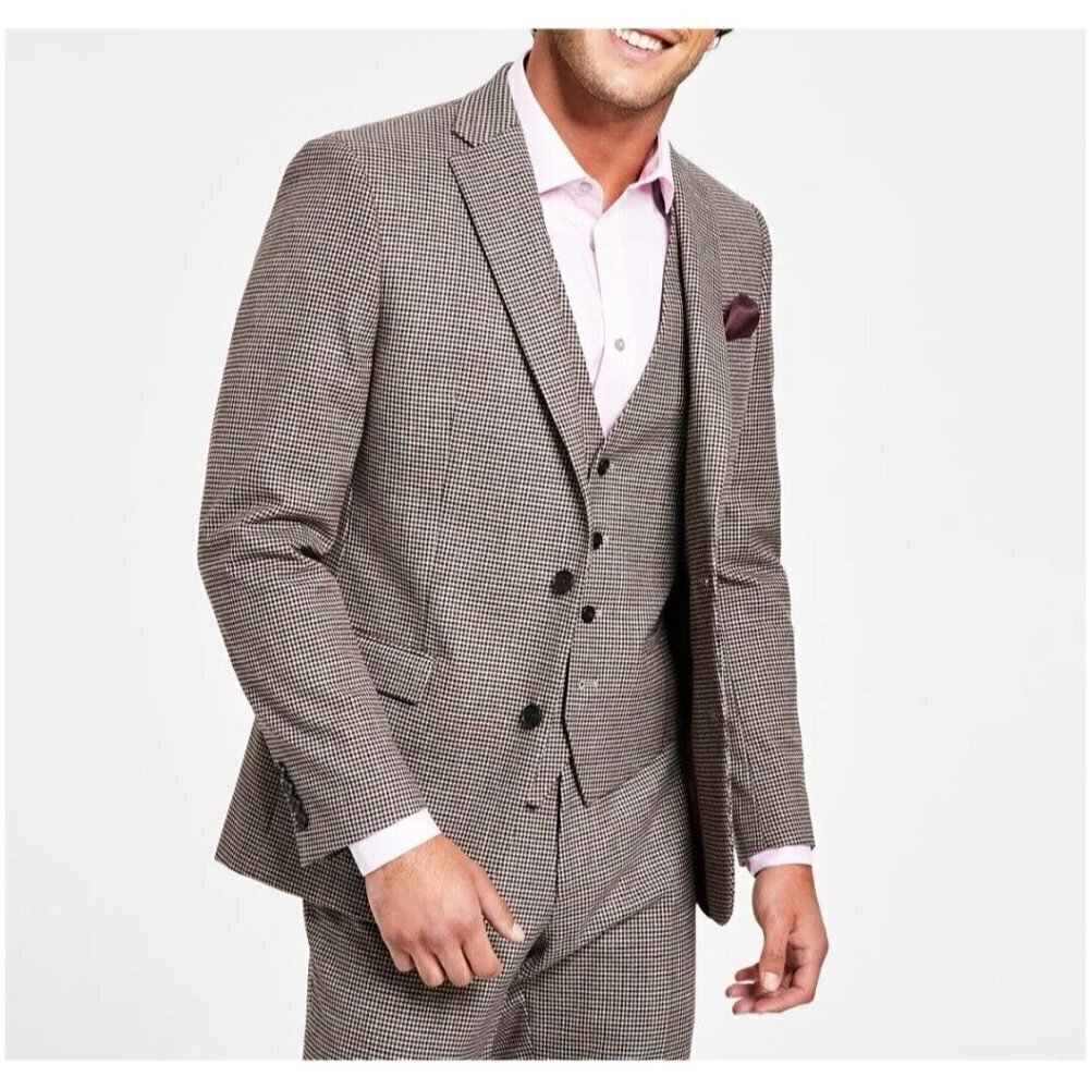 Bar lll Men's Slim-Fit Stretch Check Suit Jacket. Size 46R. New With Tag…